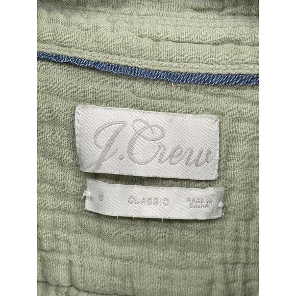 J.CREW Women's Sage Green Double Gauze Textured Button-Up Long Sleeve Top SZ S - Picture 8 of 12